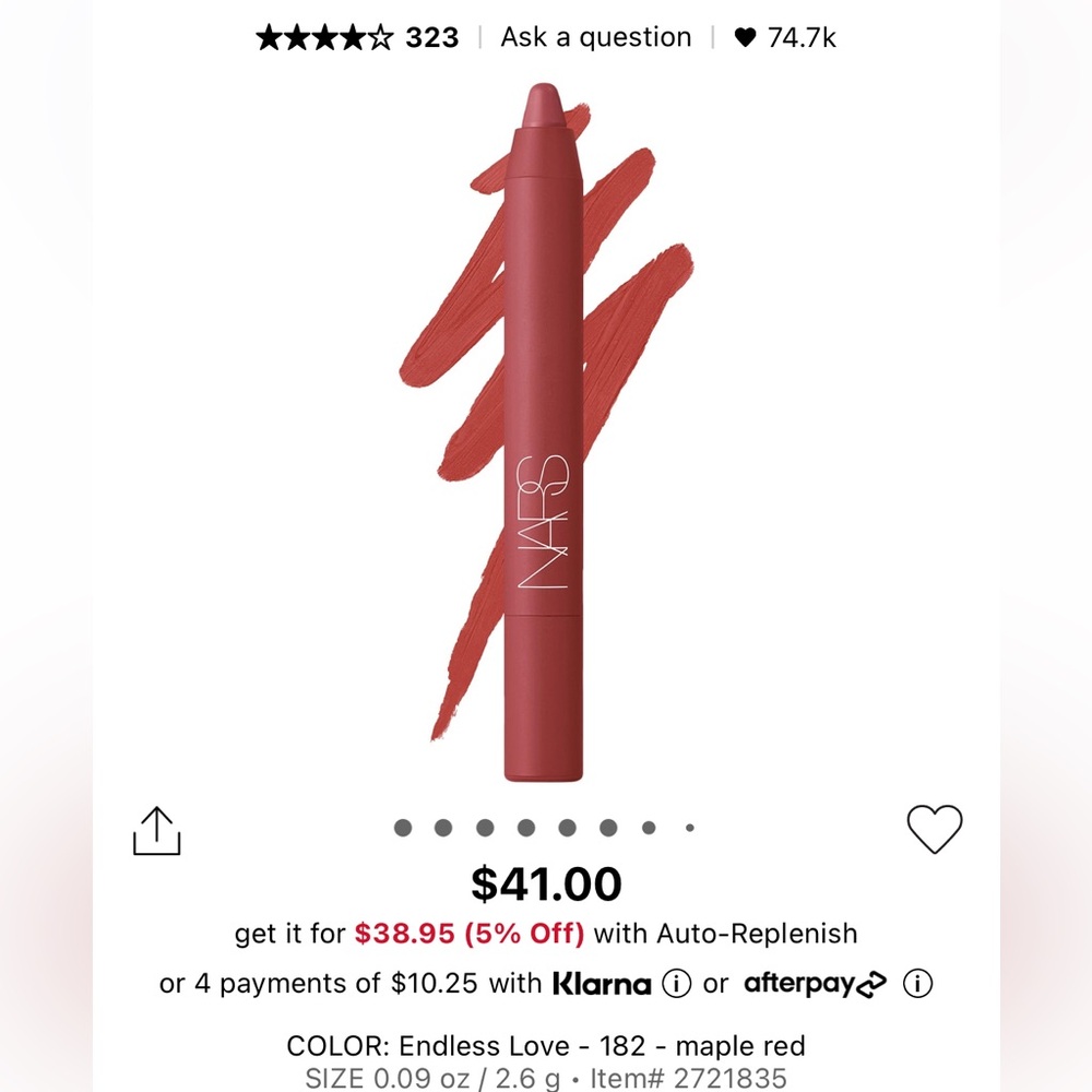 Brand new nars powermatte high intensity lip pencil in endless love